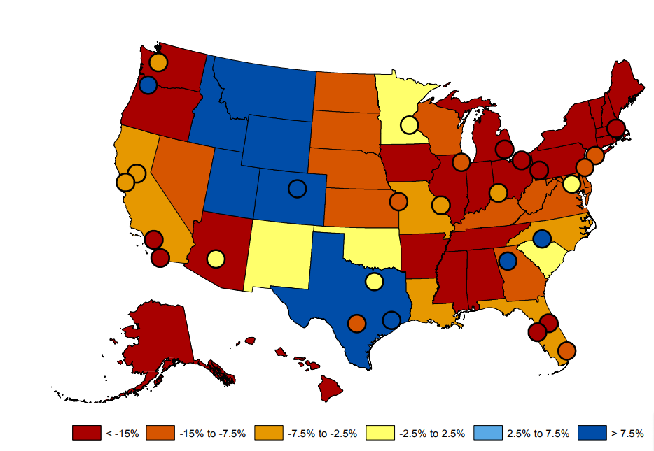 Nathan Grawe's Projections of Forecasted growth of 18-year-olds in U.S. (2012-2029)